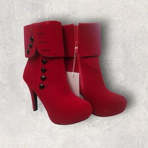 NWOB Elegant Red Ankle Boots
